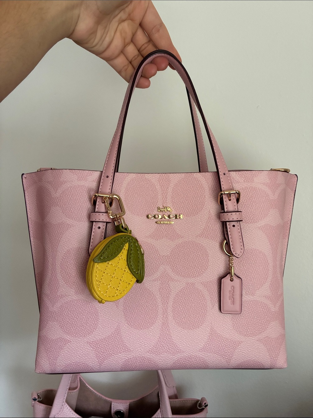 2/$25🎀 Yellow & Green Lemon Leather Keychain Bag Charm